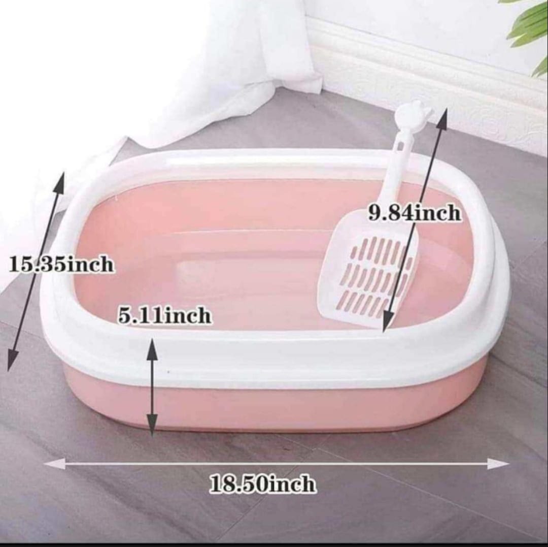 Cat Litter Box with Scoop & Free Bowl